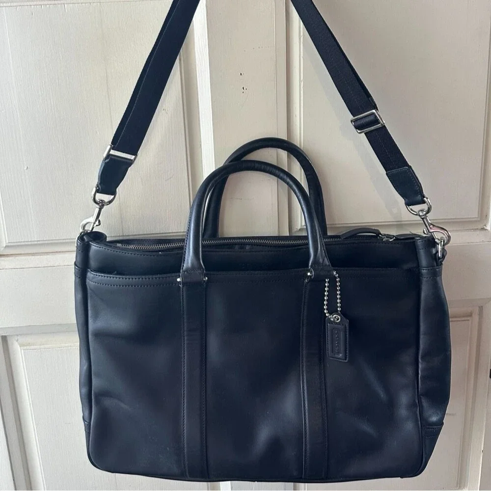 EUC Coach #F70916 Lexington Dual Zip Leather Metropolitan Laptop Business Tote